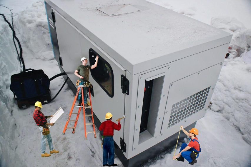 Смонтировали на объекте заказчика дизельный генератор Atlas copco Qis25